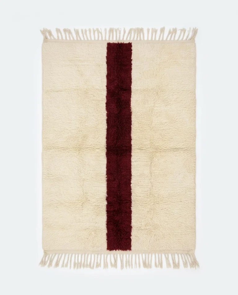 Crimson Red Beni Ourain Rug — Handwoven in Morocco's Atlas Mountains